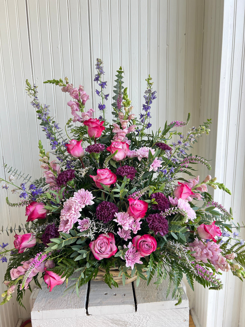 Deep Purple funeral basket