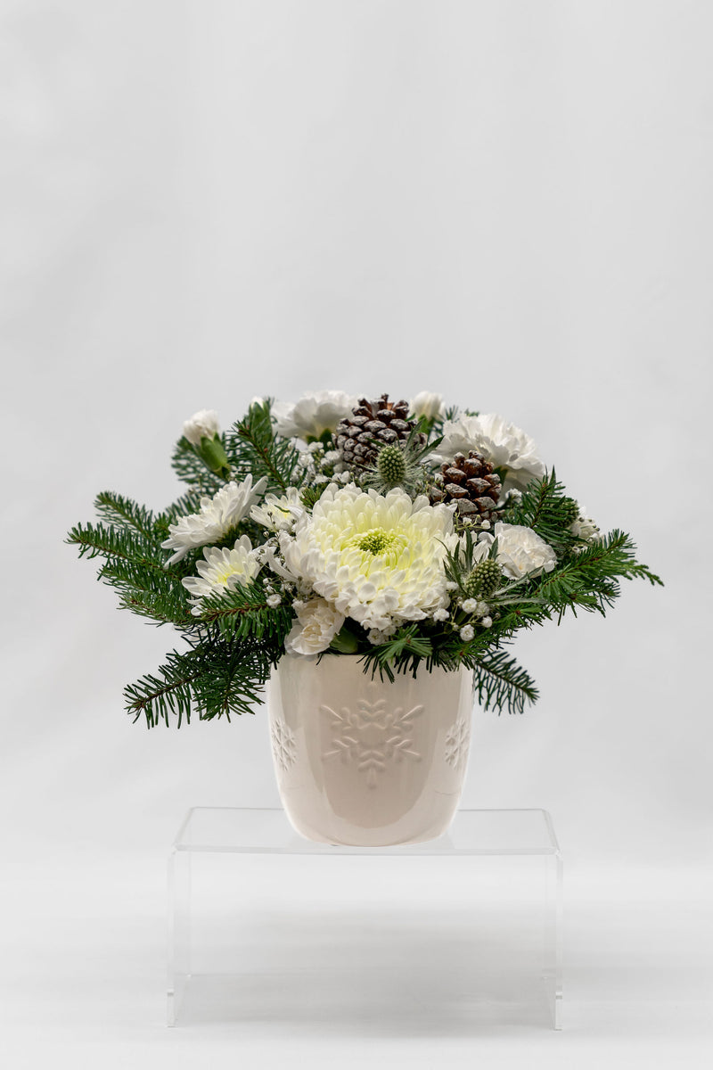 Arrangement floral de Noël "Le Flocon danseur"
